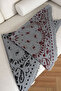 Premium Patterned Knitted Shawl - Gray-Red - 4