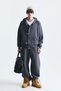 Oversize Clip Closure Sweatshirt Set