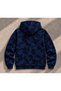 New Season Unisex Batik Patterned Seasonal Kangaroo Pocket Hooded Full Zipper Jacket - 5