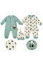 100% Cotton Newborn Panda Patterned 2-Piece Jumpsuit and Beanie Set - 4