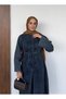 Women's Chinese-Inspired Detail-Embellished Top with Buttons and Belted Jeans Tunic Pants Set - 5