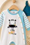 Zebra Patterned 100% Cotton Baby Romper Set with Hat and Booties - 4 Pieces - 4