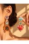 Flora Flower and Heart Figured Asymmetric Dangle Earrings
