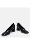 Large size women's high heel shoe 41-42-43-44-black leather - 7