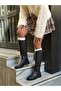 Black Leather (Orely) Zippered Warm Lined Women's Boots - 7