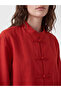 Two Mt Shop Quality Lcw Modest Red High Collar Modal Blend Women's Shirt - 2