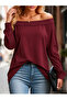 Women's madonna collar long sleeve loose viscose blouse - 2