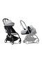 YOYO3 Compact Stroller With Black Frame, Newborn and 6+ Color Pack, 0 Month to 4 Years - Stone