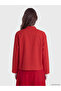Two Mt Shop Quality Lcw Modest Red High Collar Modal Blend Women's Shirt - 3