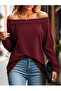 Women's madonna collar long sleeve loose viscose blouse