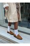 Tan Suede (Serly) Drawstring Detail Comfortable Women's Loafer - 5