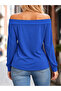 Women's madonna collar long sleeve loose viscose blouse - 3