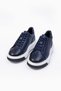 Fox Navy Blue 100% Genuine Leather Men's Sneaker Shoes - 2