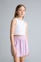 Elastic Waist Paperbag Linen Blend Shorts for Girls G8371A826Sm - 3