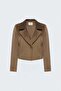 Slim Fit Velvet Jacket - Camel - 4