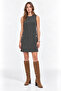 Anthracite Button Detailed Sleeveless Mini Dress