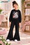 Winter, Spring, and Autumn Girls' Black Spanish Flared Bottoms and Black Sweat Top