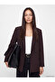 Two Mt Shop Quality Lcw Studio Brown Gabardine Plain Standard & Regular Women's Blazer Jacket