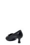 Black Leather Round Toe Short Heeled Women's Shoes (050 2604201) - 3