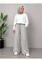 3 (Pieces) Winter Shredded Black Gray Navy Blue Loose Cut Sweatpants Suitable for Hijab Combination Outfits - 5