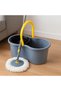 Grey 360° Spin Bucket Mop Set with 4 Easy Wheels - Adjustable Telescopic Handle, Durable Microfiber - 2