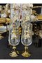 6 Pieces Titanium Gold Gilded Pearl Flower Bronzed Coffee Water Cup Goblet 180ml - 4
