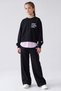Girl's Cotton Shirt with Detailed Slogan Print Tracksuit Set - 2