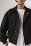 Suedelock Leather Men's Coat with Snap Closure Detail on Zipper - 6