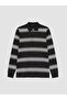 Esvab • Modern & Distinctive Devrik Roba Collar Striped Men's Sweatshirt - 6