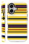 iPhone 16 Plus Bold Stripes Double Layer Full Coverage Print Glossy Protect Phone Case