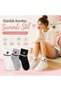 Women's Strawberry Patterned Short Socks 3-Piece Set |   80% Cotton Seamless, Black White Gray - 4