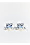 Esvab • Modern & Distinctive Flower Embroidered Porcelain Coffee Cup Set for 2 People - 4
