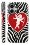 iPhone 17 Zebra Heart Double Layer Full Covering Printing Glossy Protect Phone Case