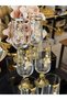 6 Pieces Titanium Gold Gilded Pearl Flower Bronzed Coffee Water Cup Goblet 180ml - 2
