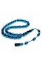 Blue Color Capsule Model Fire Crimped Amber Rosary - 2
