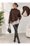 Women's High Collar Lace Detailed Oversize Sweater - 2