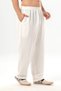 Elastic Waist, Double Side Pockets, Muslin Women'S/Men's Unisex Shalwar Trousers, Off-White Krkbyz - 4
