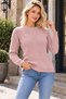 Women's Round Neck Long Sleeve Geometric Knit Patterned Stylish Comfortable Fit Soft Textured Daily Powder Knitwear Sweater - 5