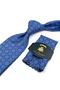Blue Motif Pattern Classic Tie with Handkerchief Kk13998 - 2