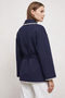 Edge-Stitched Scuba Jacket 202717 - Dark Blue - 3