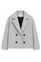 Short Checked Coat - Navy Blue - Sevde Ugur