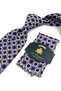 Navy Blue Motif Patterned Classic Tie with Handkerchief Kk14051 - 2