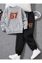 Armikids Unisex 67 Baskets Printed Crew Neck Sweatshirt Set