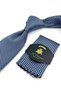 Blue Small Pattern Classic Tie with Handkerchief Kk14014 - 2