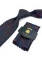 Green Motif Pattern Classic Tie with Handkerchief Kk14038 - 2