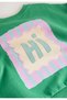 100% Cotton Green Sweatshirt and Colorful Striped Wide-Leg Pants Two-Piece Children's Tracksuit Set - 5