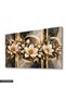 Golden Sparkling Marble Patterned Flower One Piece Canvas - Canvas Art Print - 2