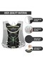 Hydration Backpack with Reflective Strips, Lightweight Running Pack, Grey and Neon Yellow - 4