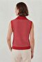 Women's Striped V-Neck Buttoned Relaxed Fit Knitwear Sweater - 5