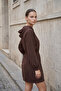 Women's Modal Fabric Hooded Drawstring Waist Sweatshirt Mini Dress - 5